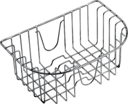 Hanging polished stainless steel basket