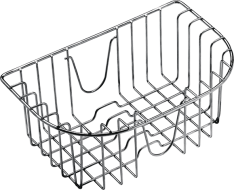 Hanging polished stainless steel basket