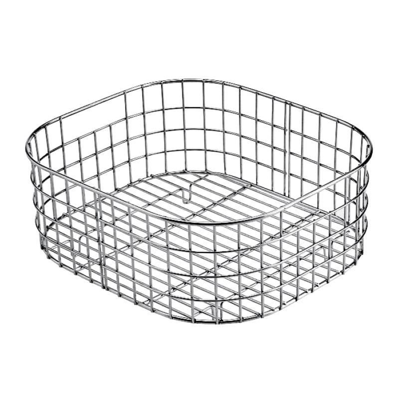 Polished stainless steel basket