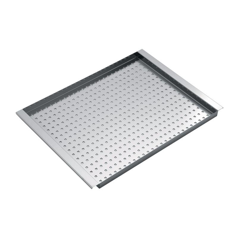Coprivasca forato rettangolare in acciaio inox